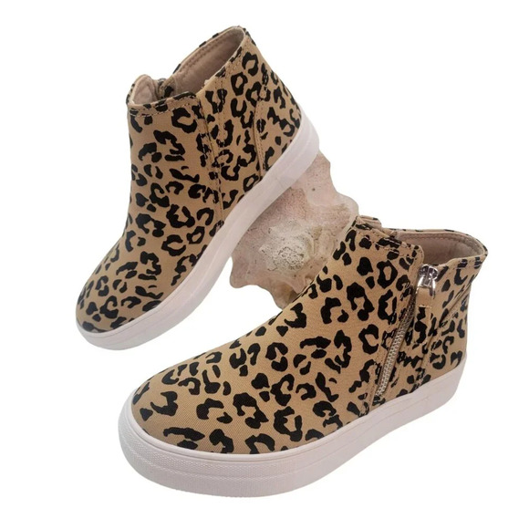 BUY ONE GET ONE FREE Soda Route High Top Sneaker Side Zipper Tan Bobcat Canvas - Picture 3 of 6